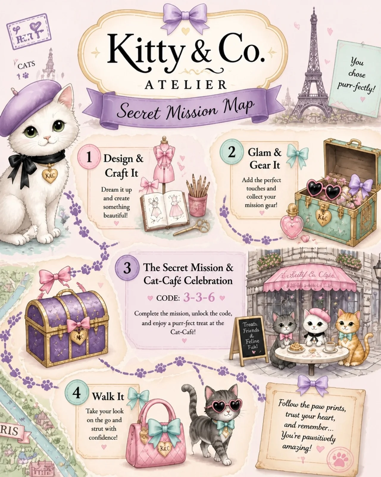 Atelier Secret Mission invitation design