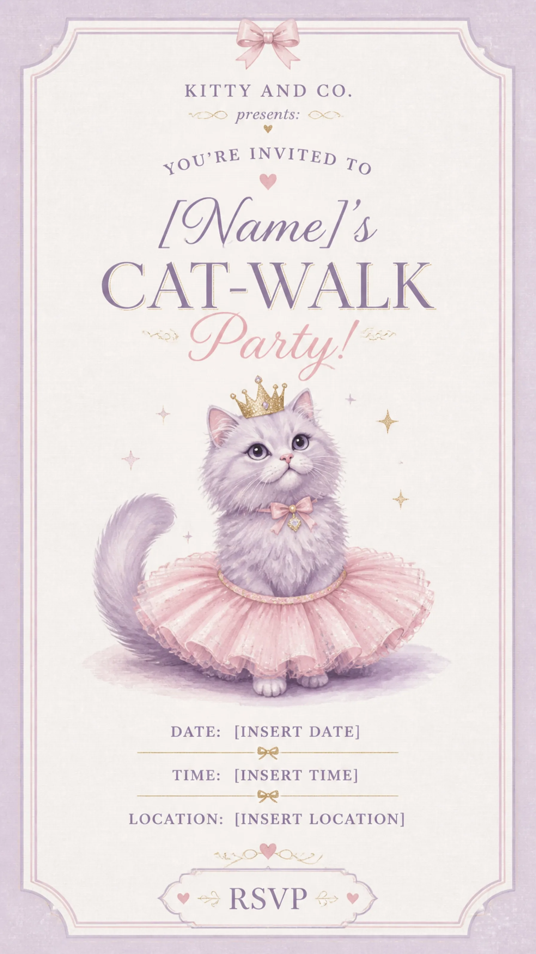 The Cat-Walk invitation design