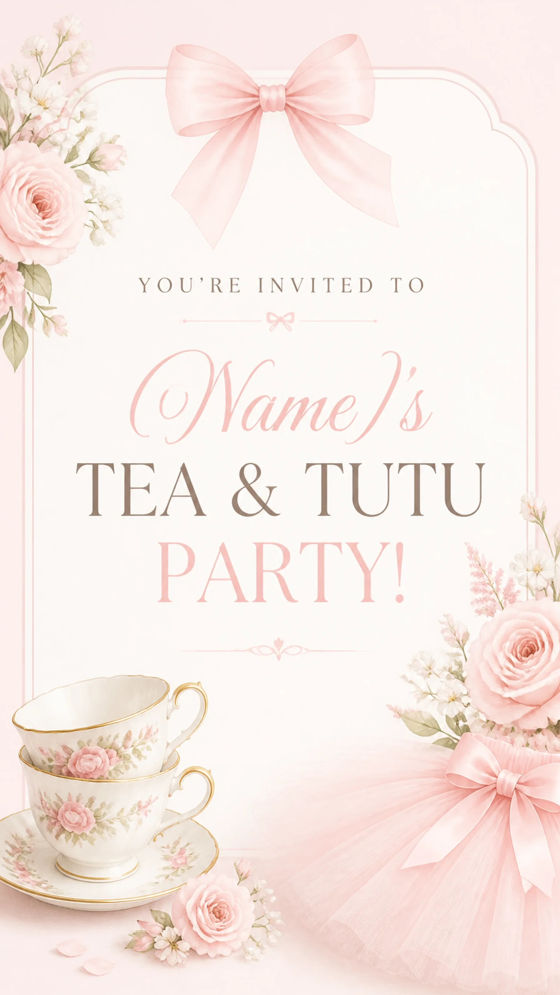 Tea & Tutu invitation design